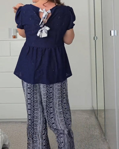 Costume Décontracté Ample Imprimé Deux Pièces