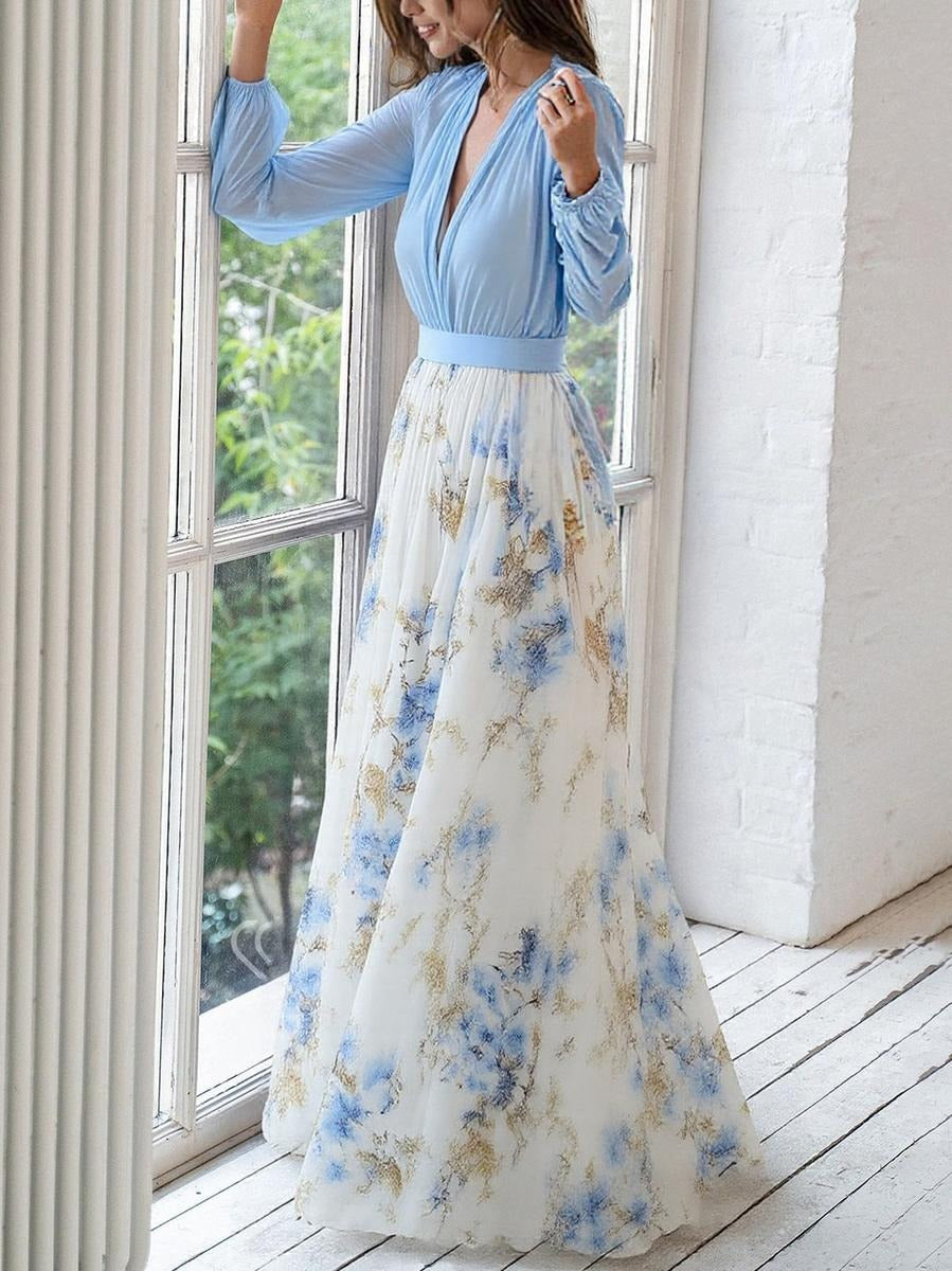 Robe longue à imprimé floral