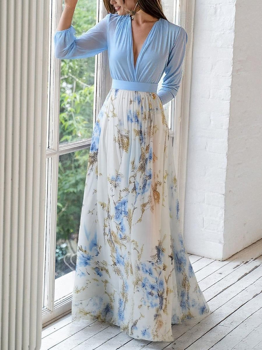Robe longue à imprimé floral