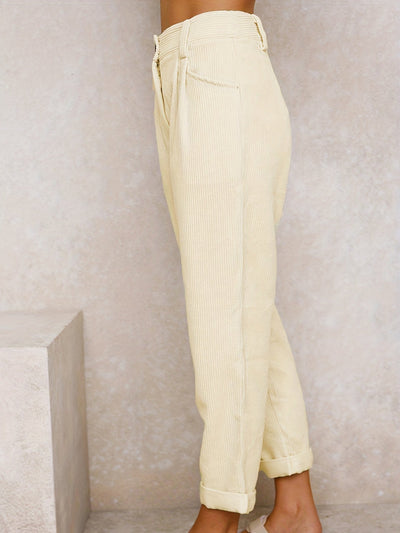 Beatrice | Pantalon Court Femme | Velours Côtelé