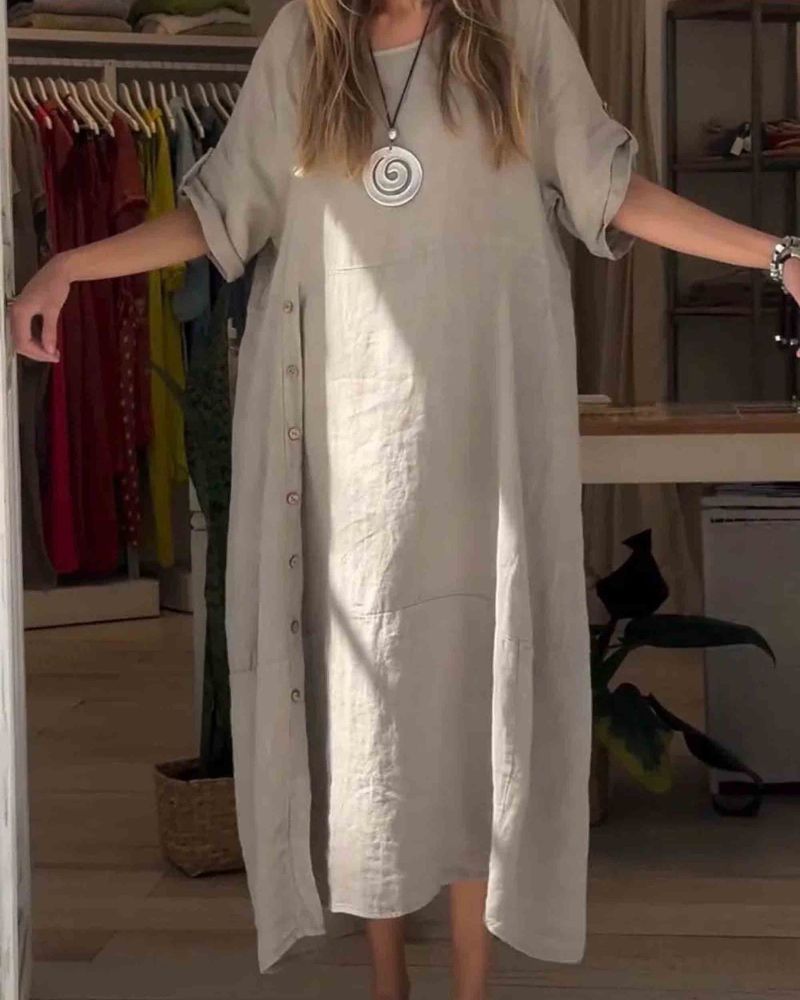 MYLAH - ROBE EN COTON ET LIN