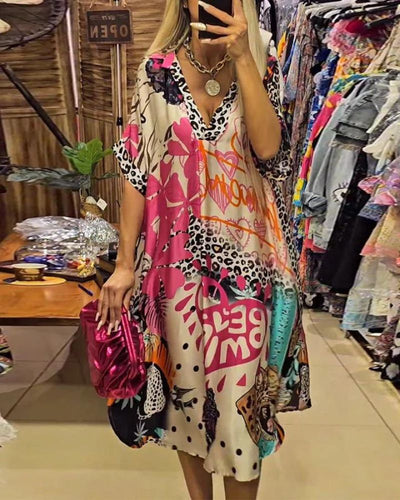 LUCIRA – ROBE DÉCONTRACTÉE À IMPRIMÉ LÉOPARD COLORÉ