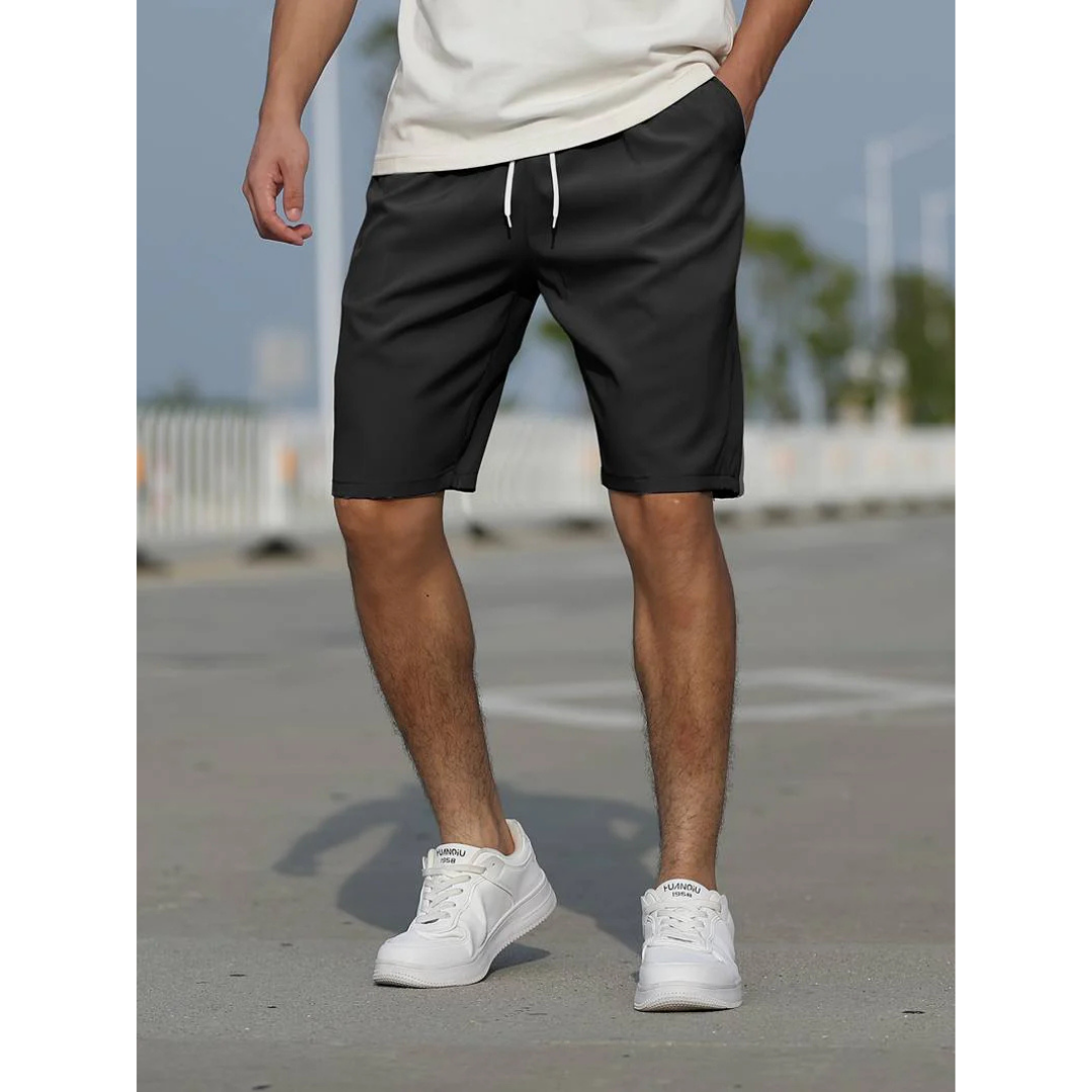 Short décontracté homme – Coupe ample – Tissu respirant – Cordon ajustable – Poches côtés