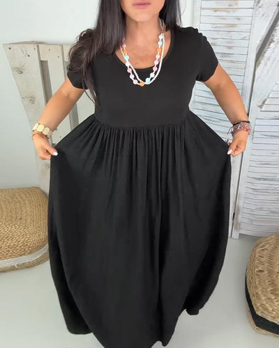 Robe Élégante Couleur Unie Ligne A