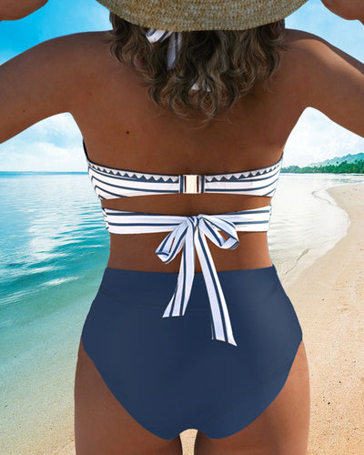 Bikini Sexy Rayé Tour De Cou