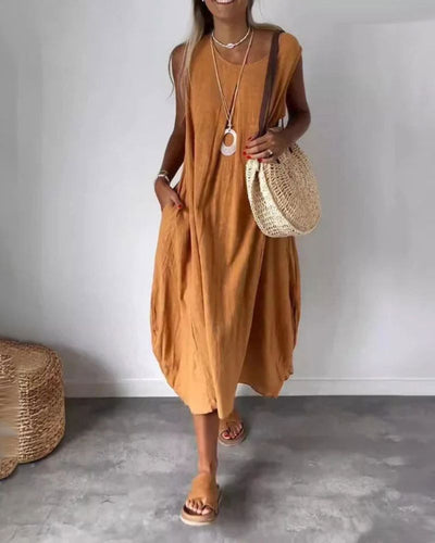 BLOME – ROBE BOHO SANS MANCHES MIDI
