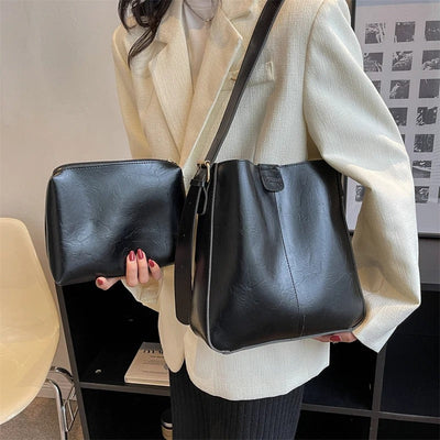 LIEKE™ - SET DE SACS TOTE RÉTRO EN CUIR VEGAN