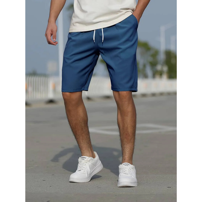 Short décontracté homme – Coupe ample – Tissu respirant – Cordon ajustable – Poches côtés