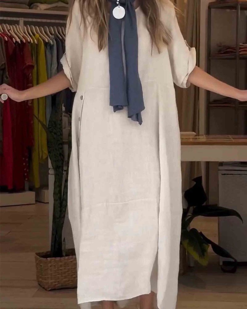 MYLAH - ROBE EN COTON ET LIN