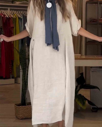 MYLAH - ROBE EN COTON ET LIN
