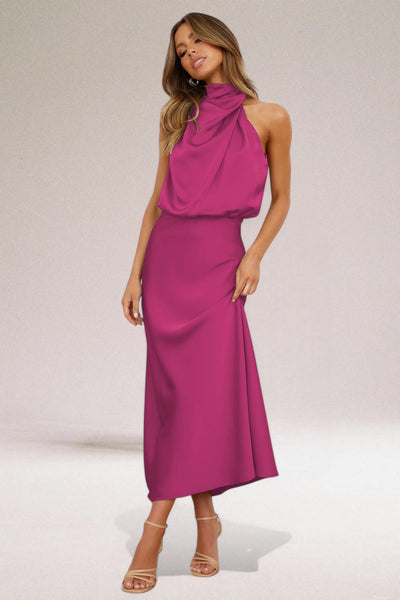 VALENTINA | Abito Elegante in Satin con Dettagli Ricercati