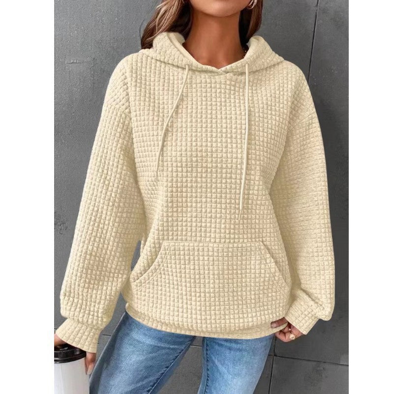 Sweat à Capuche Texturé | Confort Quotidien | Design Quadrillé
