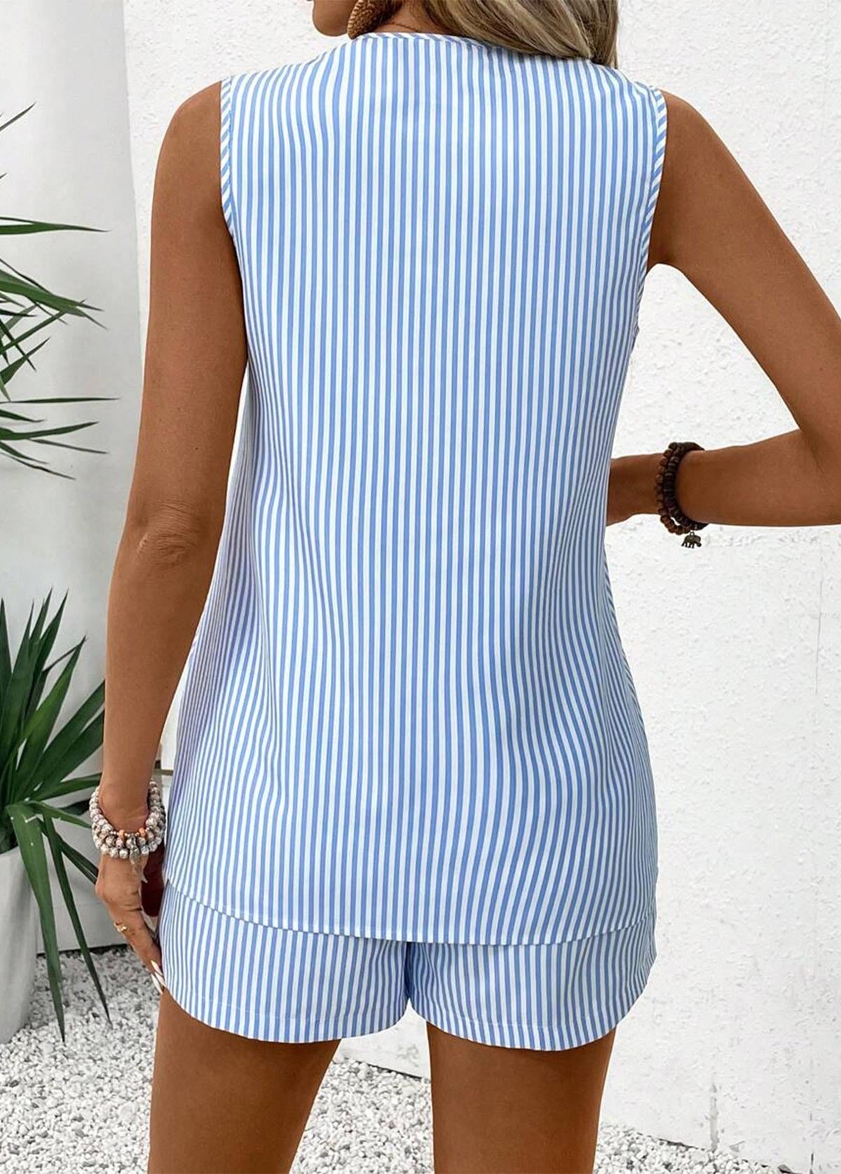 Haut sans manches et short rayé