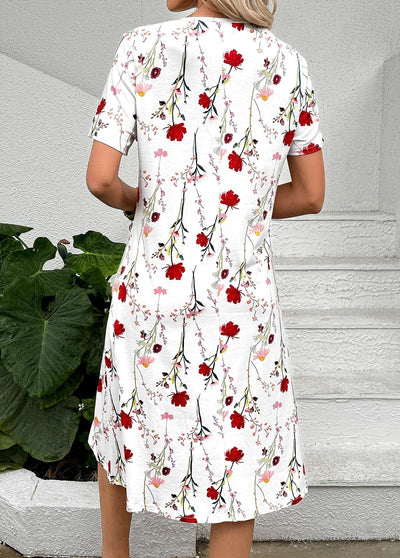 Robe à imprimé floral et coutures plissées