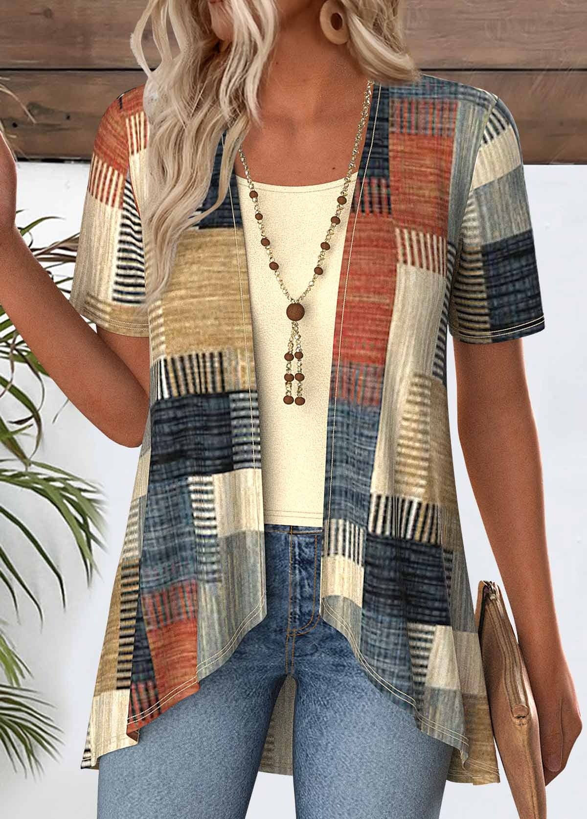 Cardigan imprimé patchwork