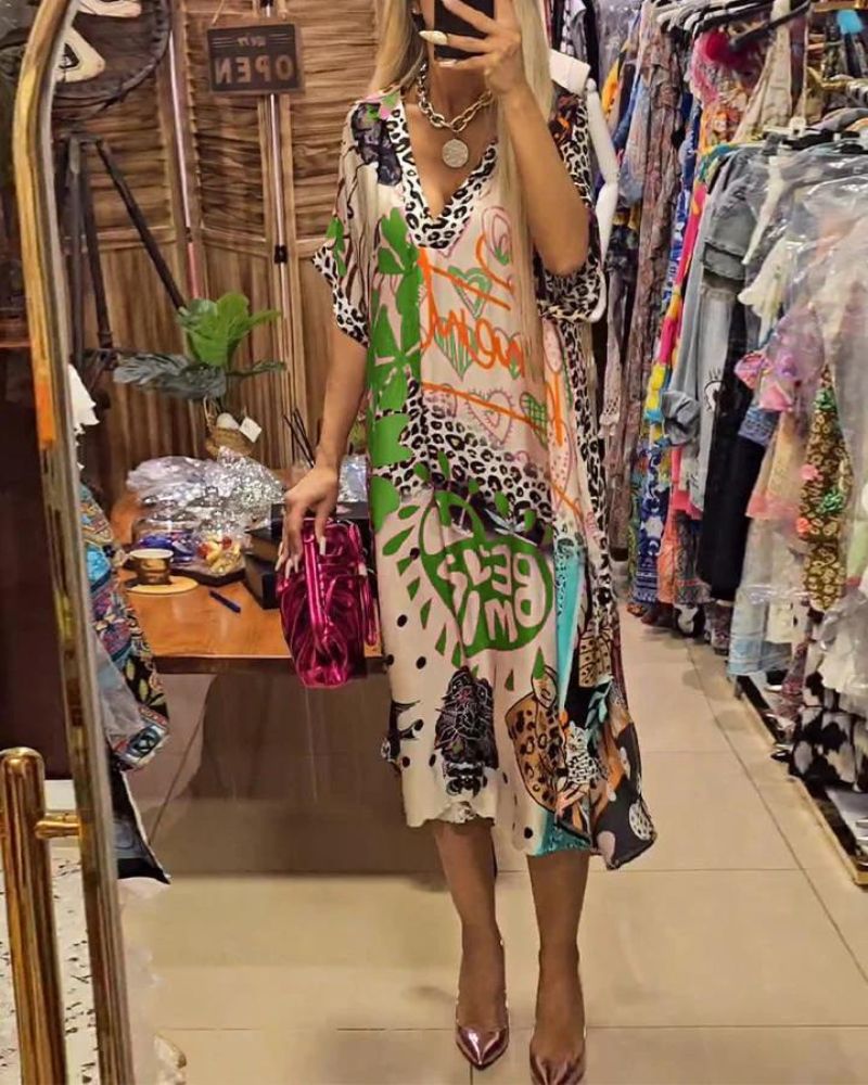 LUCIRA – ROBE DÉCONTRACTÉE À IMPRIMÉ LÉOPARD COLORÉ