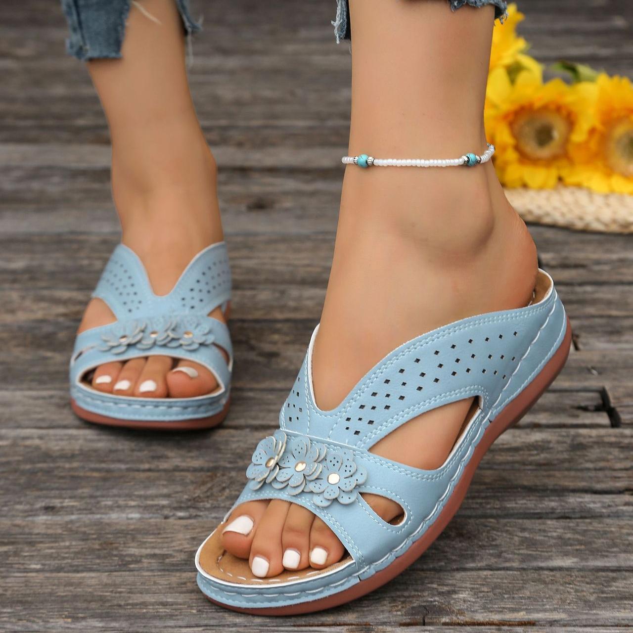 Morgane™ | Sandales Fleurie Orthopédique