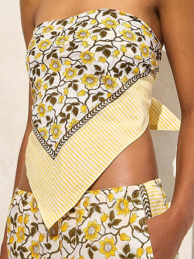 Ensemble pantalon à imprimé jonquille