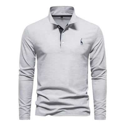 Polo homme – Coupe droite – Manches longues – Tissu respirant – Style décontracté