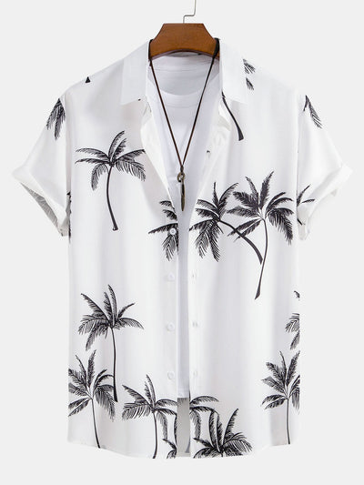 Ensemble Plage : Chemise à Palmiers & Short de Bain Rayé