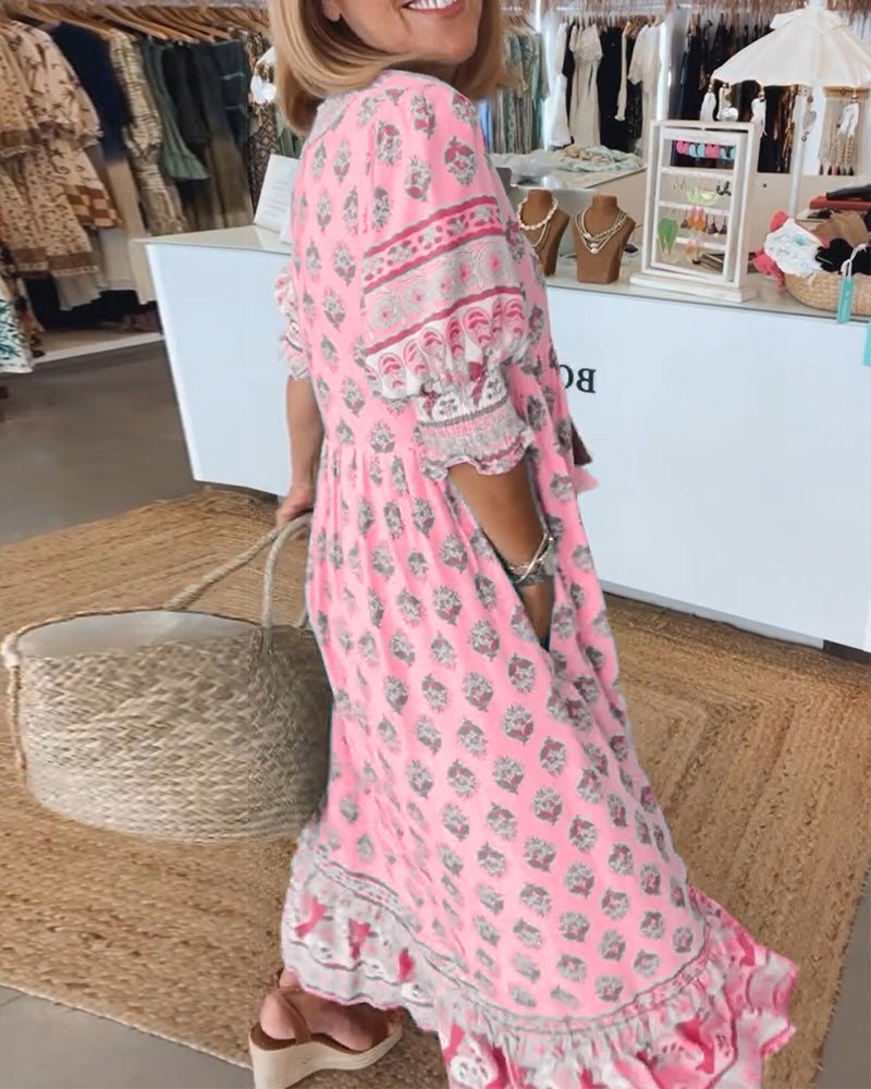 Inès - Robe D'Été Boho Chic Décolleté En V