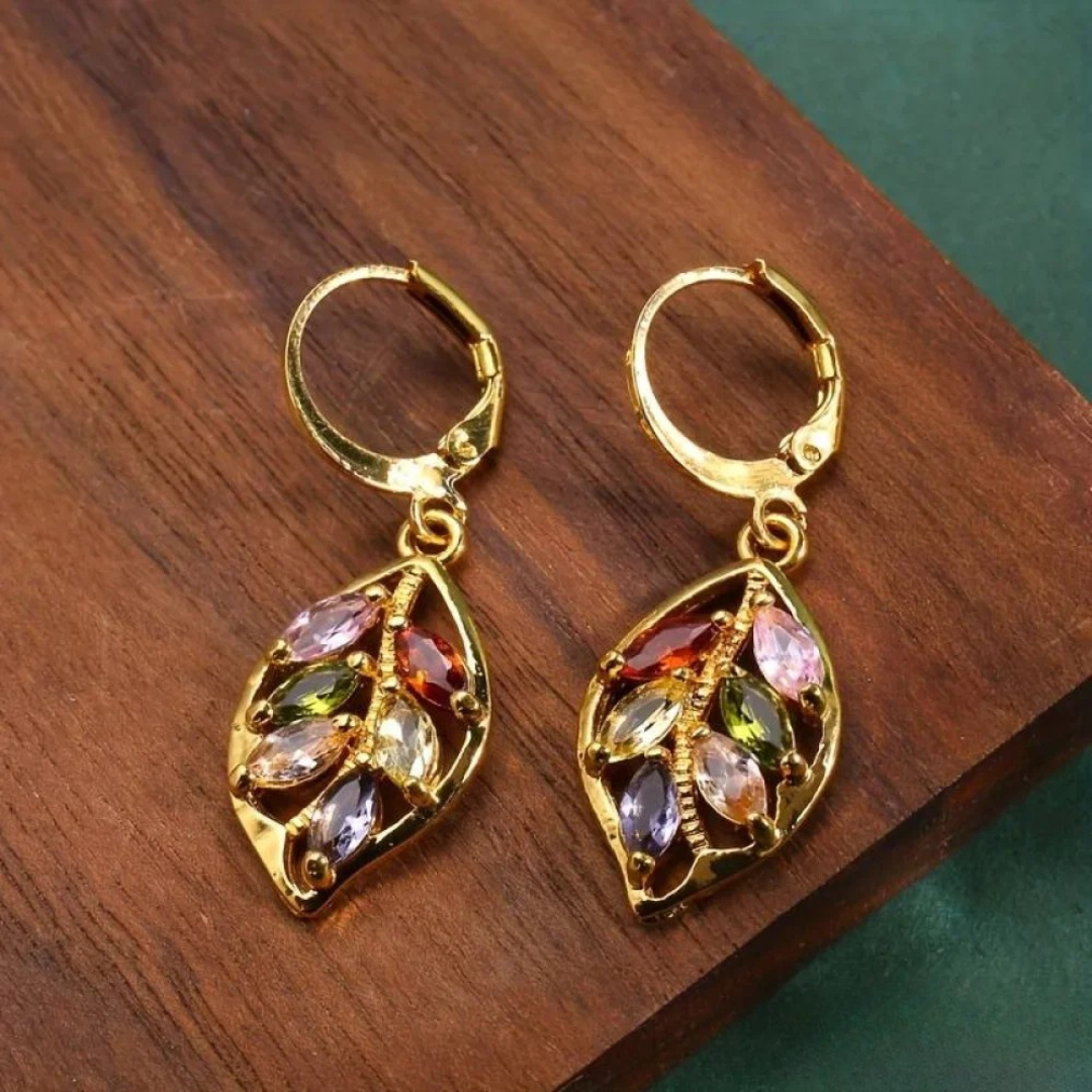 Solène™ | Boucles feuille dorée