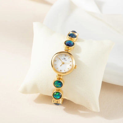 Nyra™ | Montre Bohème Élégante avec Perles Dorées