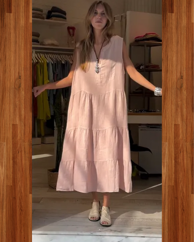 AROMEA - Robe en Lin Sans Manches