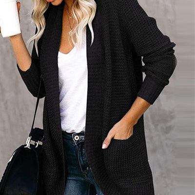 Gilet Femme – Maille Douce – Coupe Décontractée – Manches Longues – Ouverture Libre