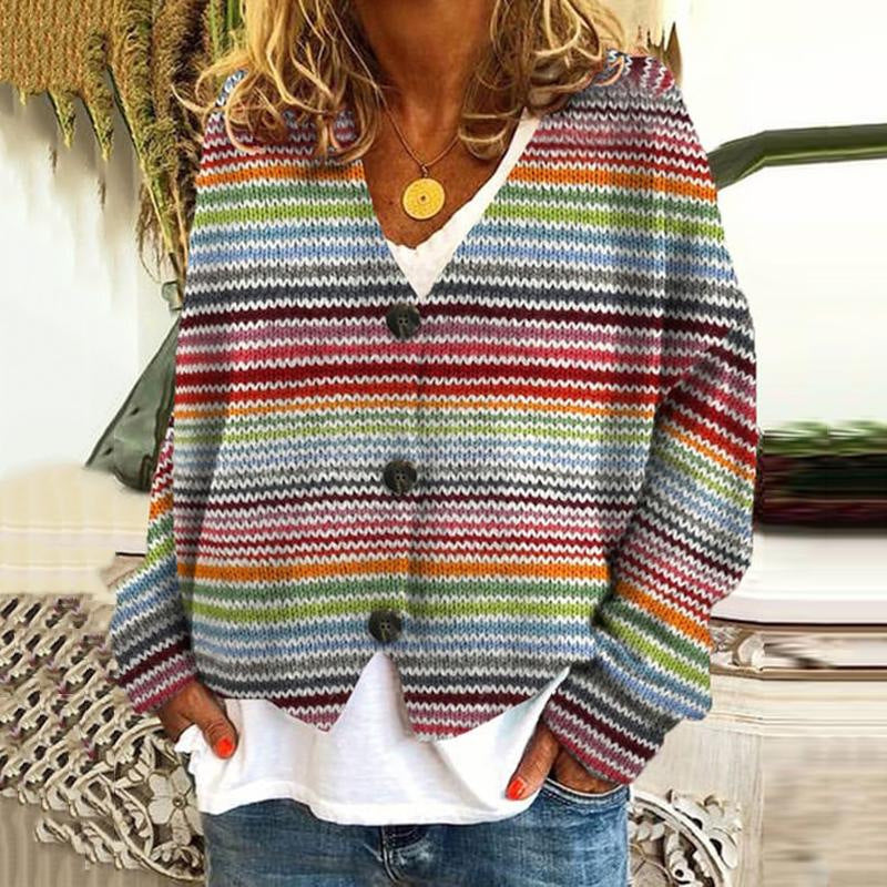 Gilet femme – Maille douce – Coupe décontractée – Boutonné – Motif texturé