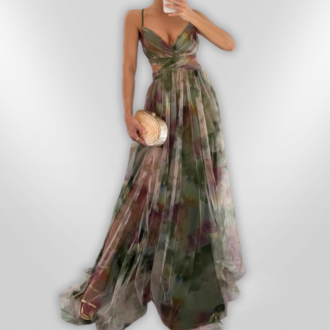 ELÉNA | Robe Longue Élégante à Imprimé Floral