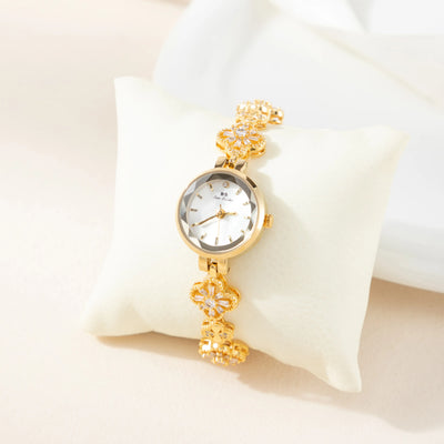 Elara™ | Montre Élégante à Finition Dorée et Design Ludique