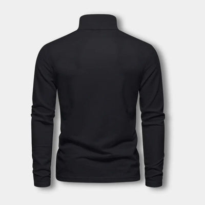 Polo manches longues avec col ouvert contrasté pour Homme – Spence