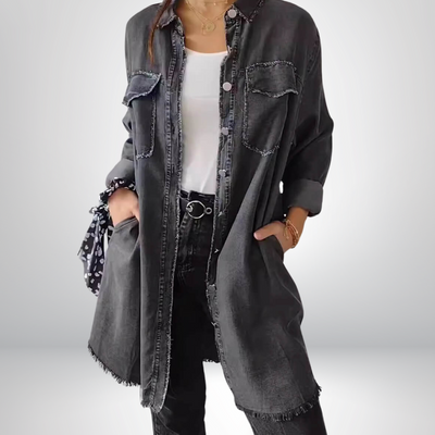 Liv - Veste en denim à manches longues avec col classique