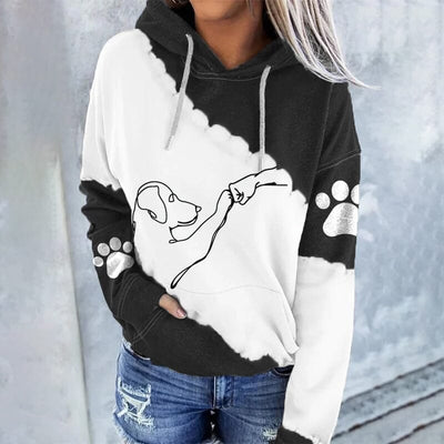 Sweat à capuche tendance ample avec impression numérique