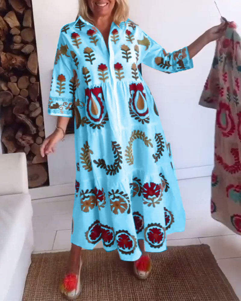Robe Imprimé Floral Graphique