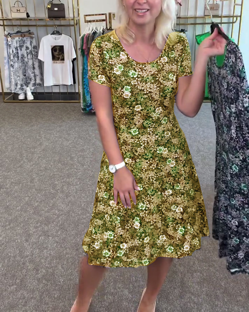 Robe Élégante Taille Fine Imprimée