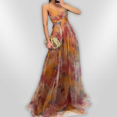 ELÉNA | Robe Longue Élégante à Imprimé Floral