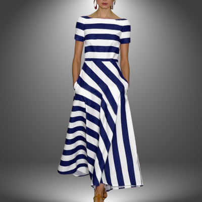Natalia | Robe longue à rayures faite main