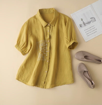 Chemise en pur coton avec une belle tunique brodée