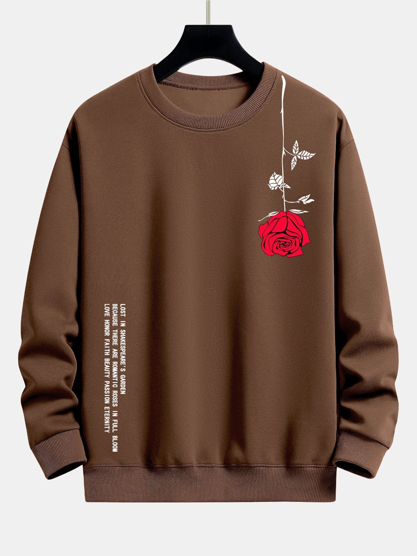 Sweat-shirt décontracté à imprimé rose et slogan