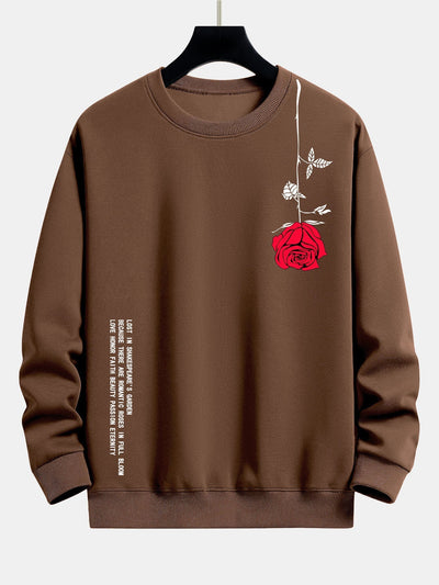 Sweat-shirt décontracté à imprimé rose et slogan