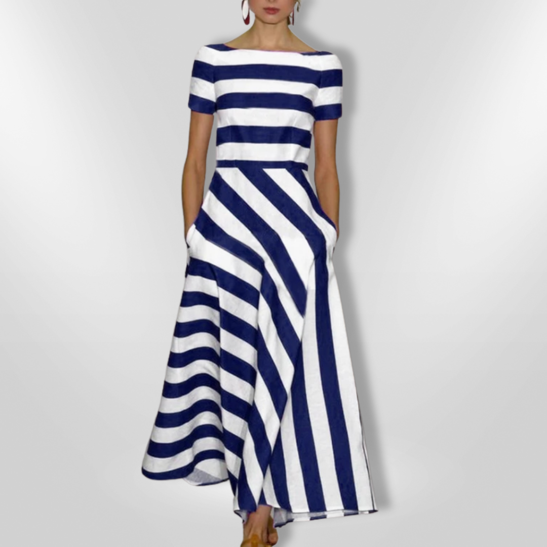 NICOLE | Robe rayée faite main