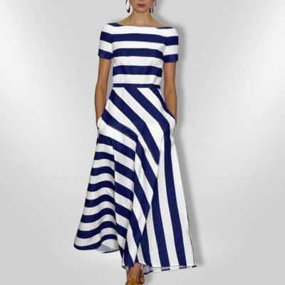 NICOLE | Robe rayée faite main