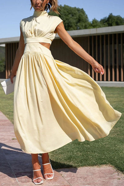 Quincy | Robe midi avec découpe et poches