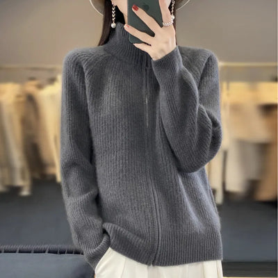 Elsa™ - Cardigan en laine super doux avec fermeture éclair