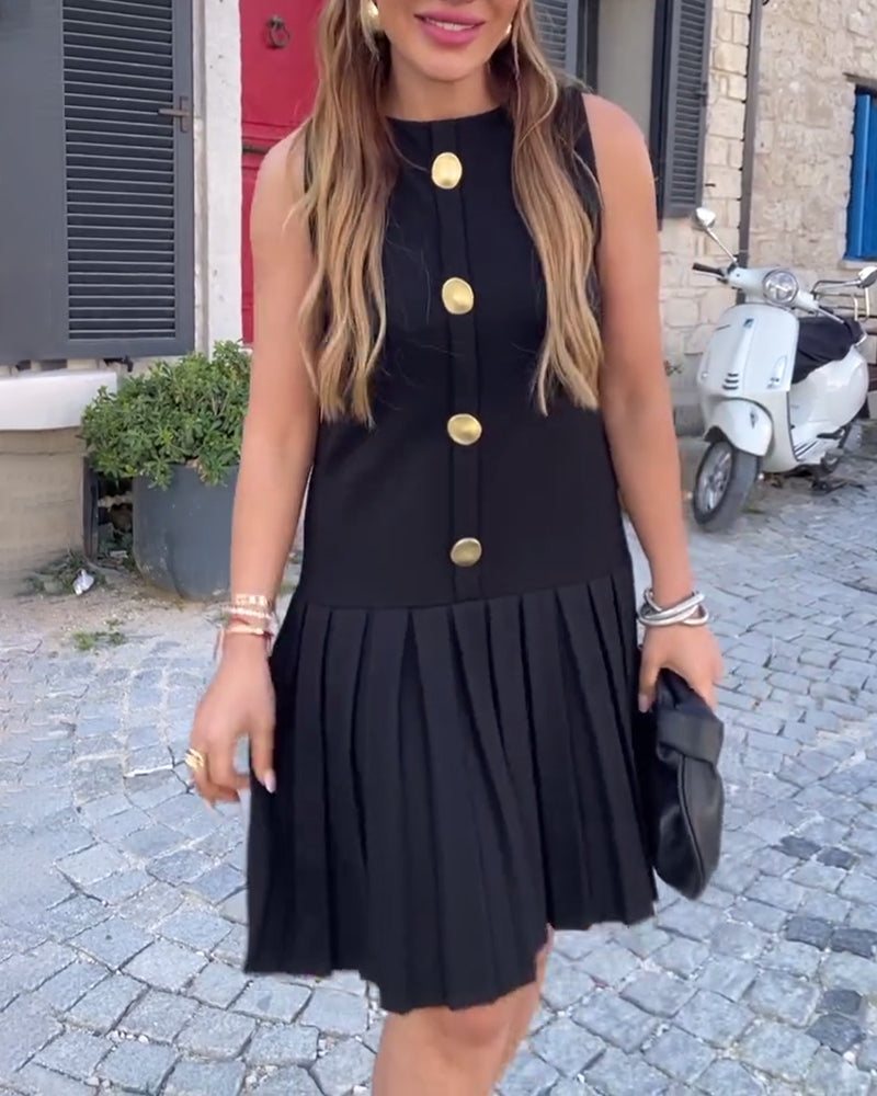 Robe élégante de couleur unie sans manches