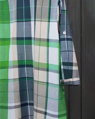 Chemise Décontractée À Carreaux Contraste