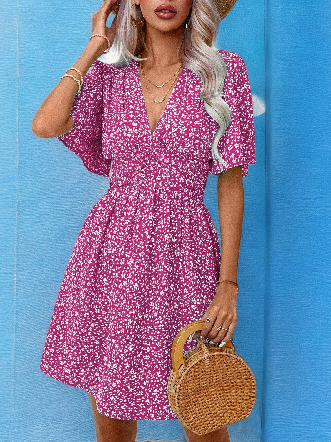 Camille - Robe Estivale À Fleurs Et Décolleté En V