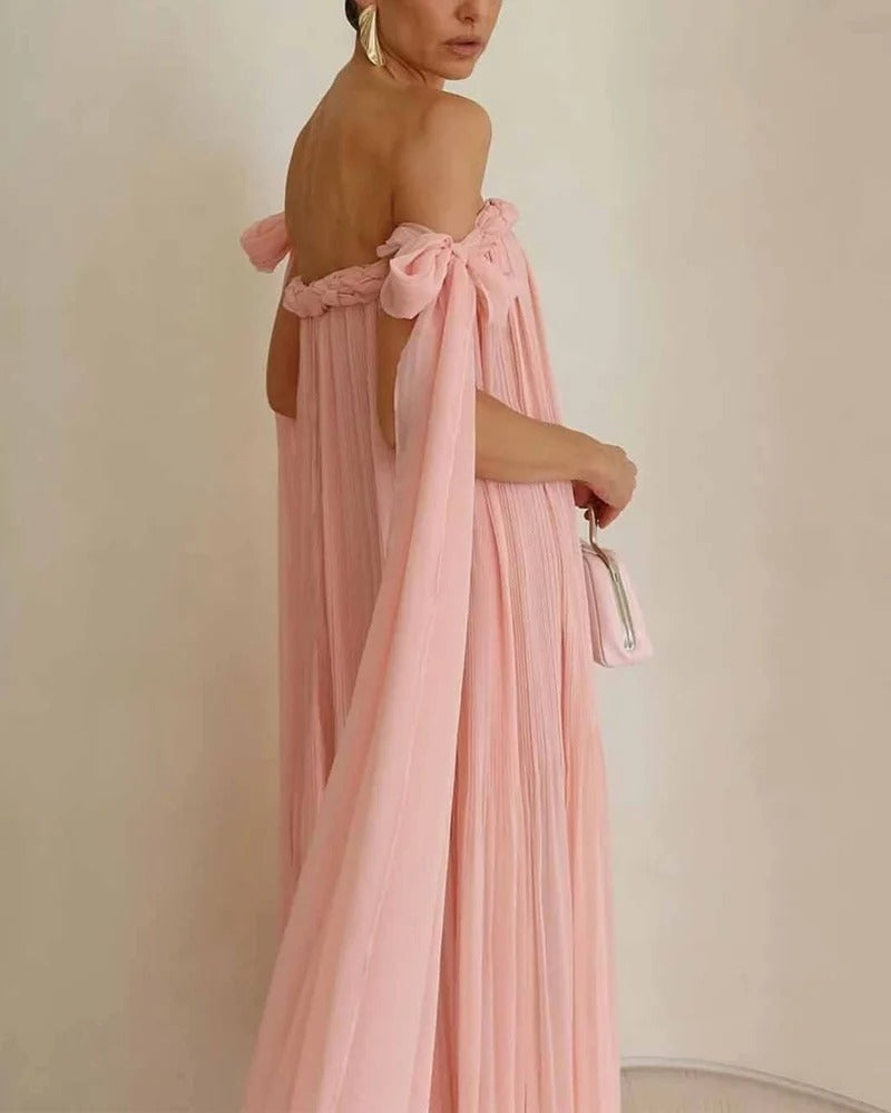 Robe élégante à lacets et épaules dénudées